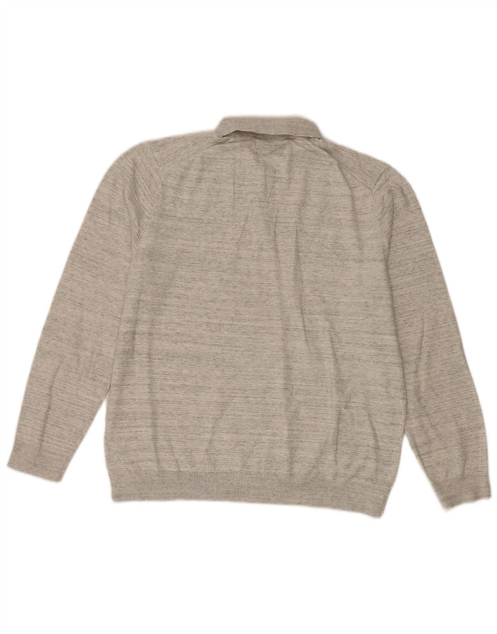 Marks & Spencer Herre Polo Neck trøje Sweater Large Grå Flecked Bomuld