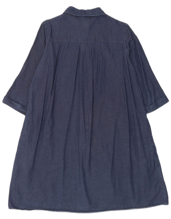 Cos Dame 3/4 ærmer oversized denim kjole EU 36 Small Navy Blue Bomuld