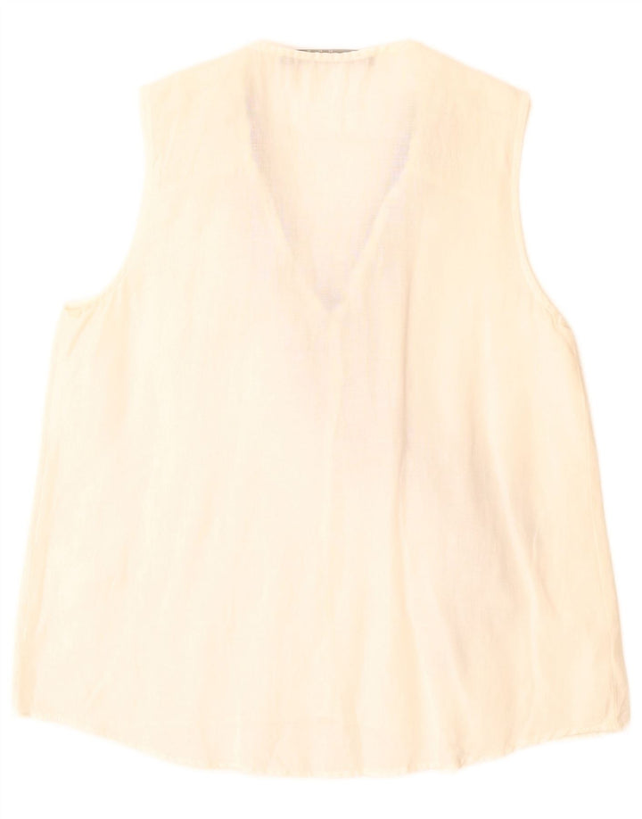Zara Dame ærmeløs bluse Top UK 6 XS Hvid