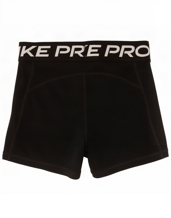 Nike Dame Dri Fit grafiske sportsshorts UK 10 Small Black Polyester