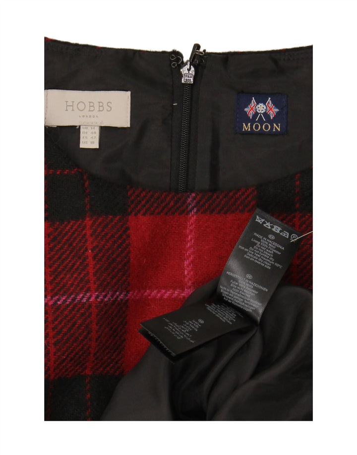 HOBBS Dame Ærmeløs Shift Dress UK 14 Large Red Check