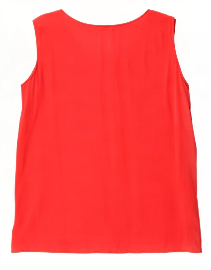 ELENA MIRO Dame ærmeløs bluse Top UK 16 Large Red Silk