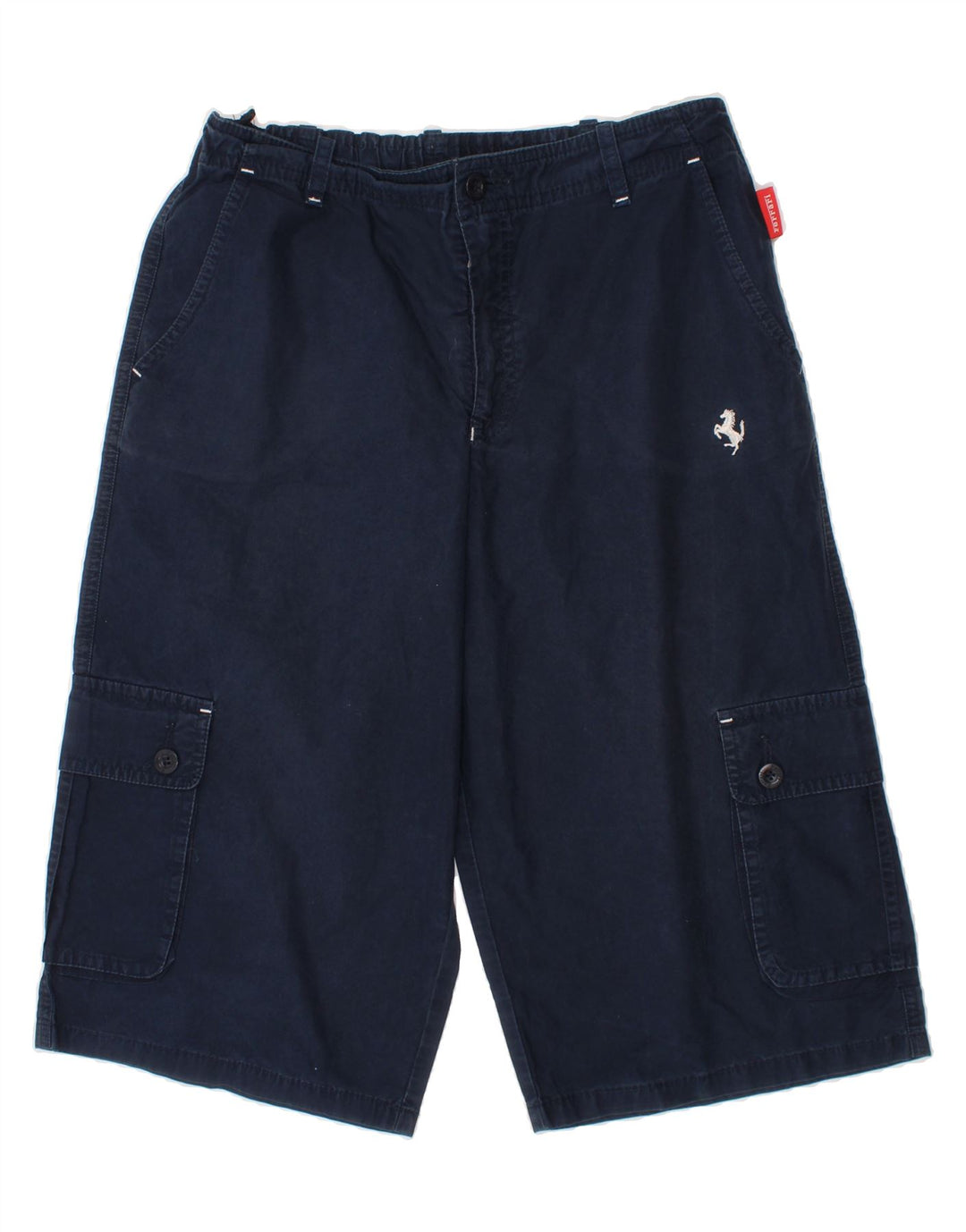 FERRARI Boys Cargo Shorts 9-10 Years W26 Navy Blue Cotton Vintage Ferrari and Second-Hand Ferrari from Messina Hembry 