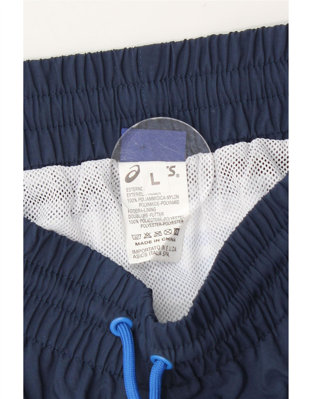 Asics Herre grafiske sportsshorts Large Navy Blue Colourblock Polyamid