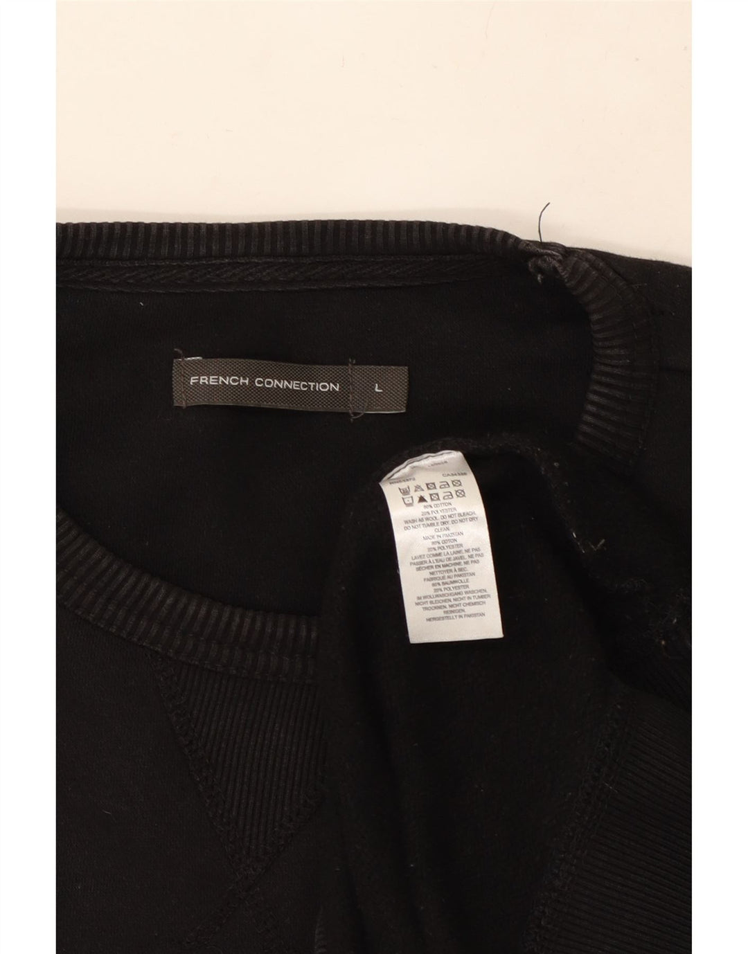 FRANSK FORBINDELSE Herre Sweatshirt Jumper Stor Sort Bomuld