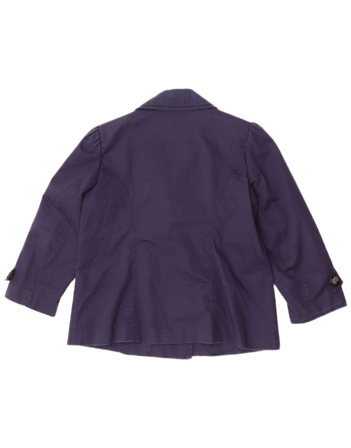 Marks & Spencer Kvinder Kort Trench Coat UK 14 Medium Navy Blue
