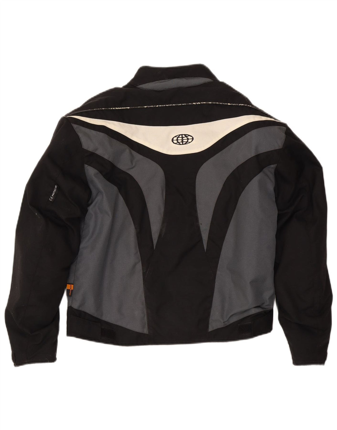 Vintage Herre Racer Jacket UK 36 Small Black Colourblock Polyamid