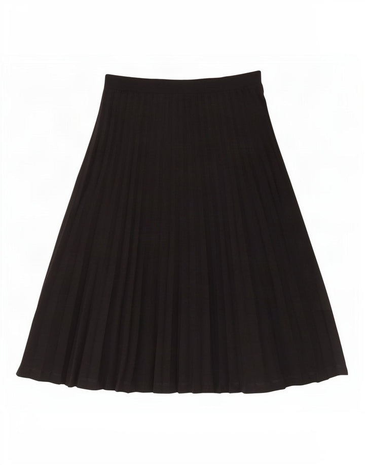 Marks & Spencer Midi plisseret nederdel til kvinder UK 12 Medium W30 Sort polyester