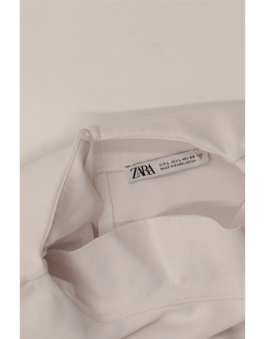 Zara Dame Ærmeløs Crop Bluse Top UK 14 Large White