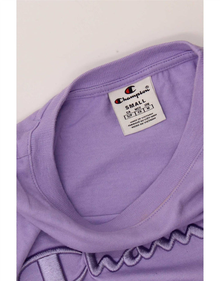 Champion Kvinder Oversized Grafisk T-Shirt Top UK 10 Lille Lilla