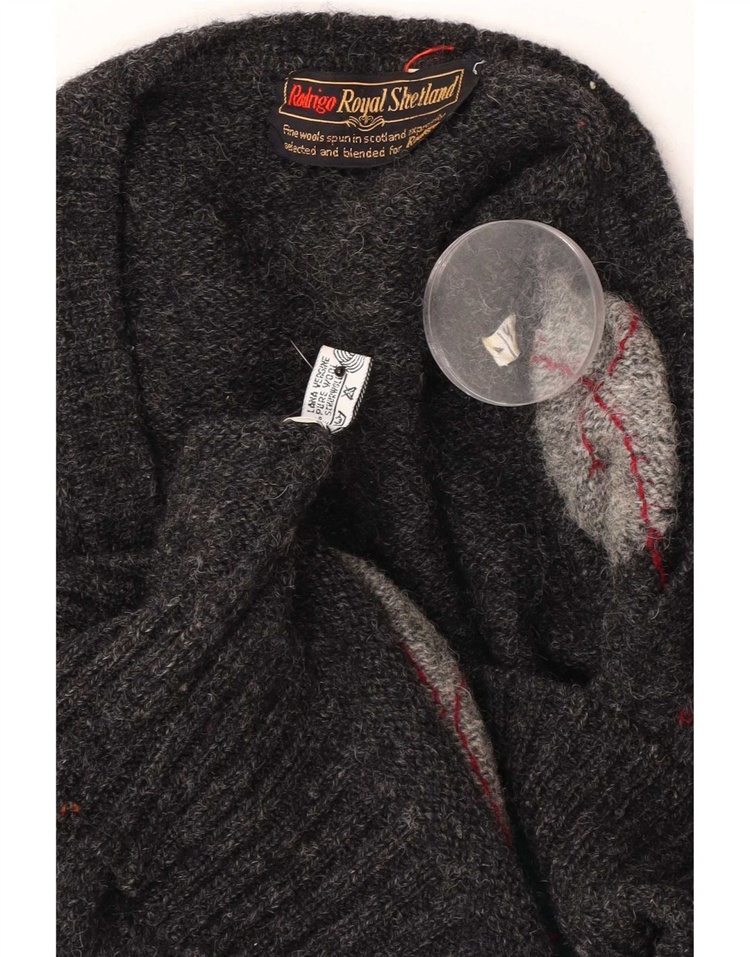 Rodrigo Herre V-hals sweater Stor Grå Argyle/Diamond Wool