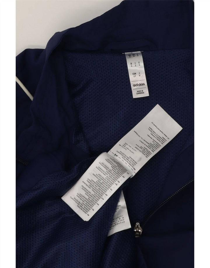 Adidas herre Italia grafisk træningsdragt topjakke lille marineblå polyester