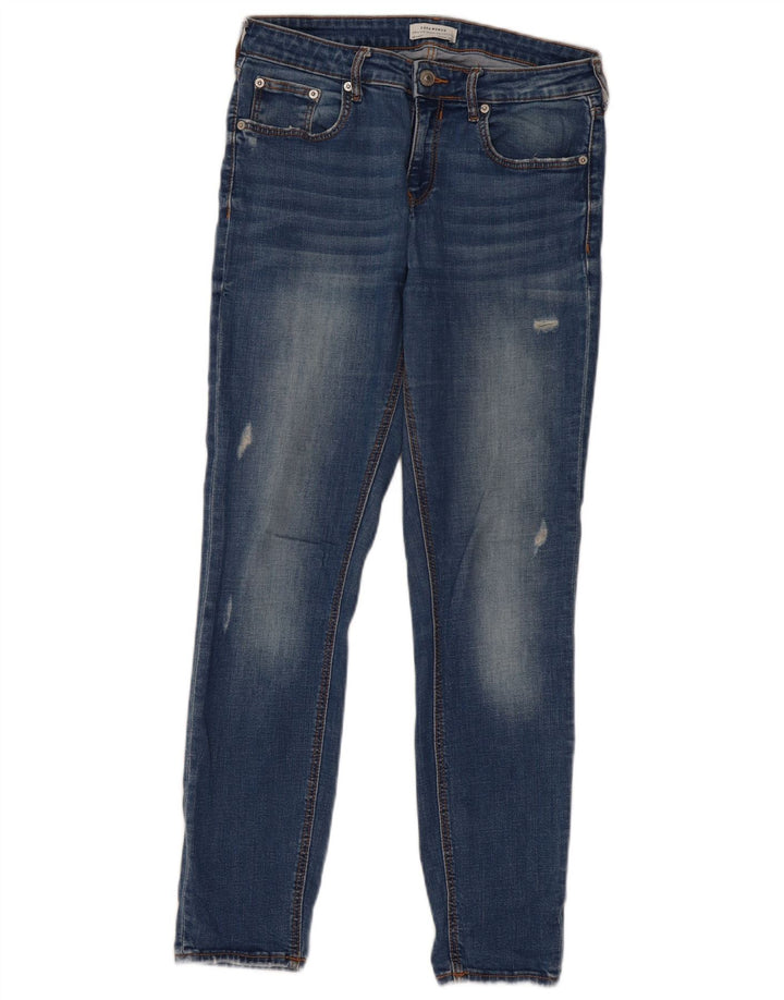 ZARA Dame Distressed Slim Jeans EU 38 Small W28 L28 Blå