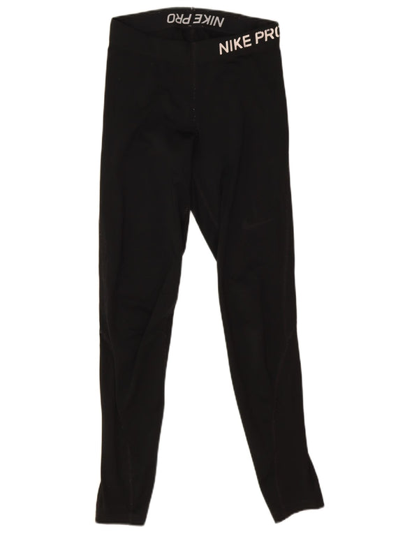 Nike Dame Dri Fit Grafiske Leggings UK 8 Lille Sort