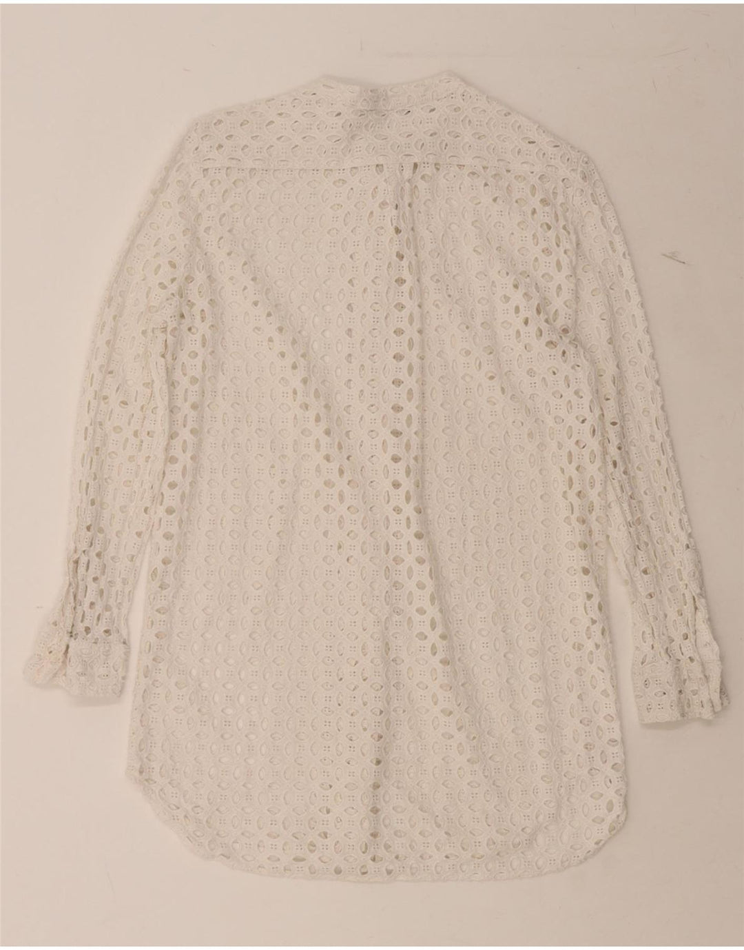 ZARA Womens See Through Shirt Blouse UK 10 Small White Vintage Zara and Second-Hand Zara from Messina Hembry 