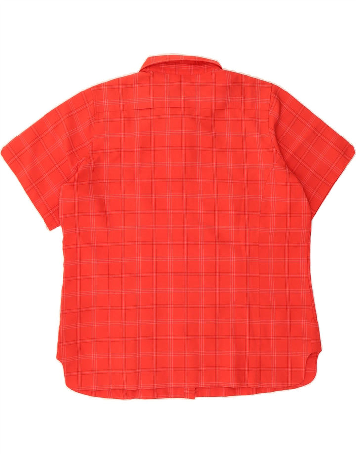 JACK WOLFSKIN Womens Short Sleeve Shirt UK 20 2XL Red Check Polyester Vintage Jack Wolfskin and Second-Hand Jack Wolfskin from Messina Hembry 