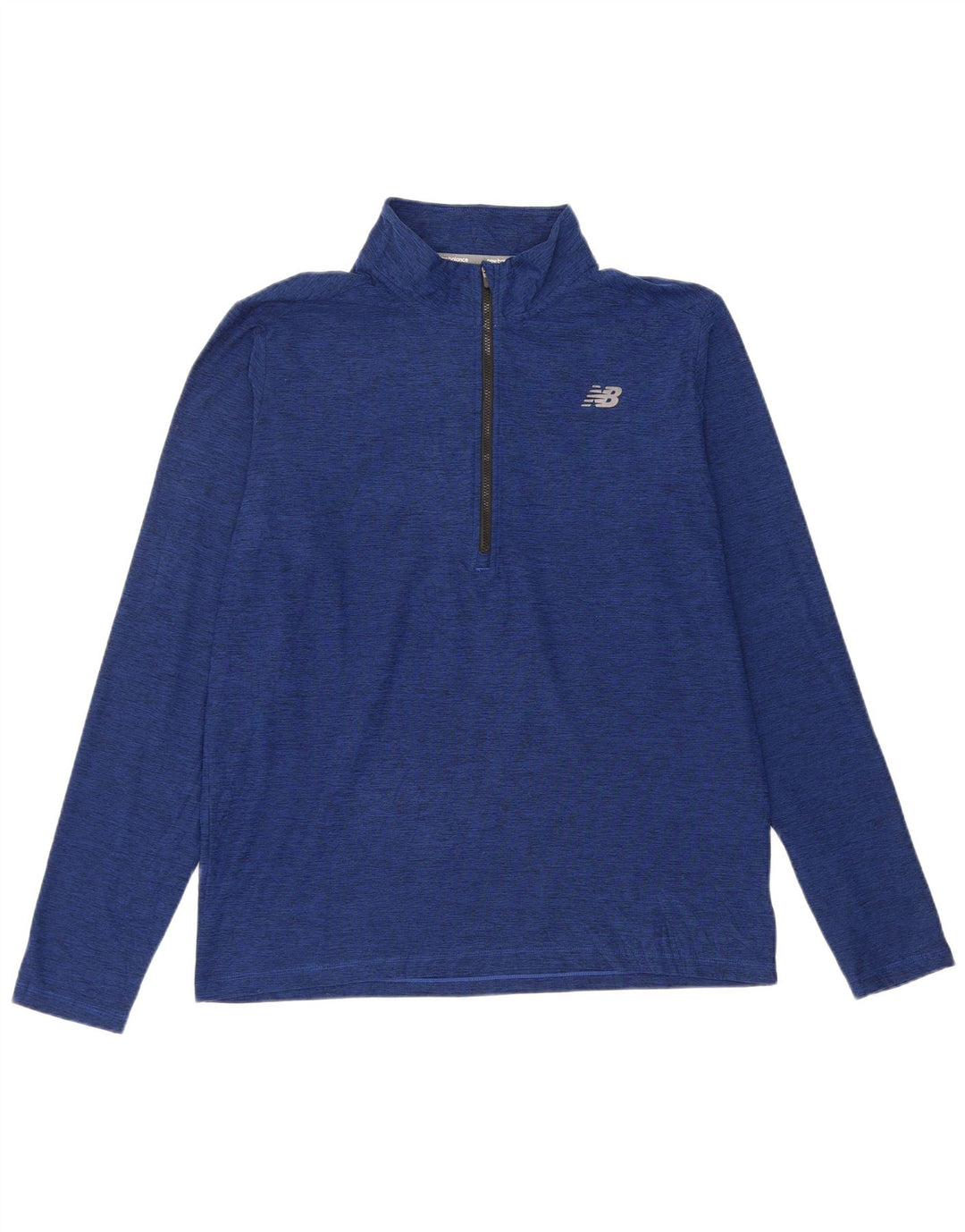 New Balance Herre Zip Neck Pullover Træningsdragt Top Large Blue Flecked