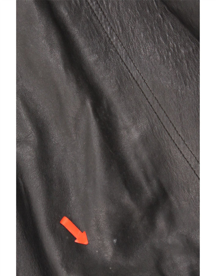 Vintage læderjakke til kvinder UK 16 Stor sort læder