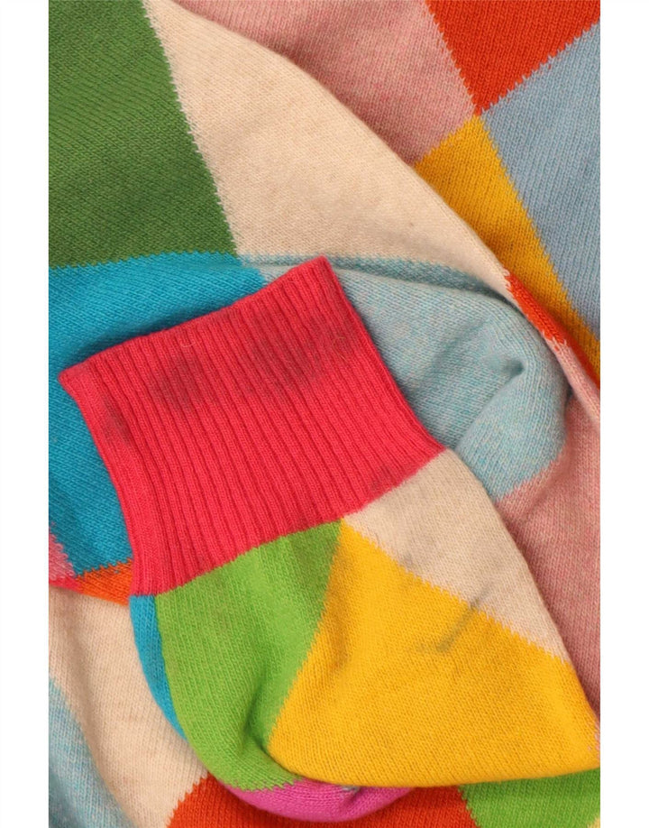 Benetton Dame Crew Neck Jumper Sweater UK 16 Large Multicolor