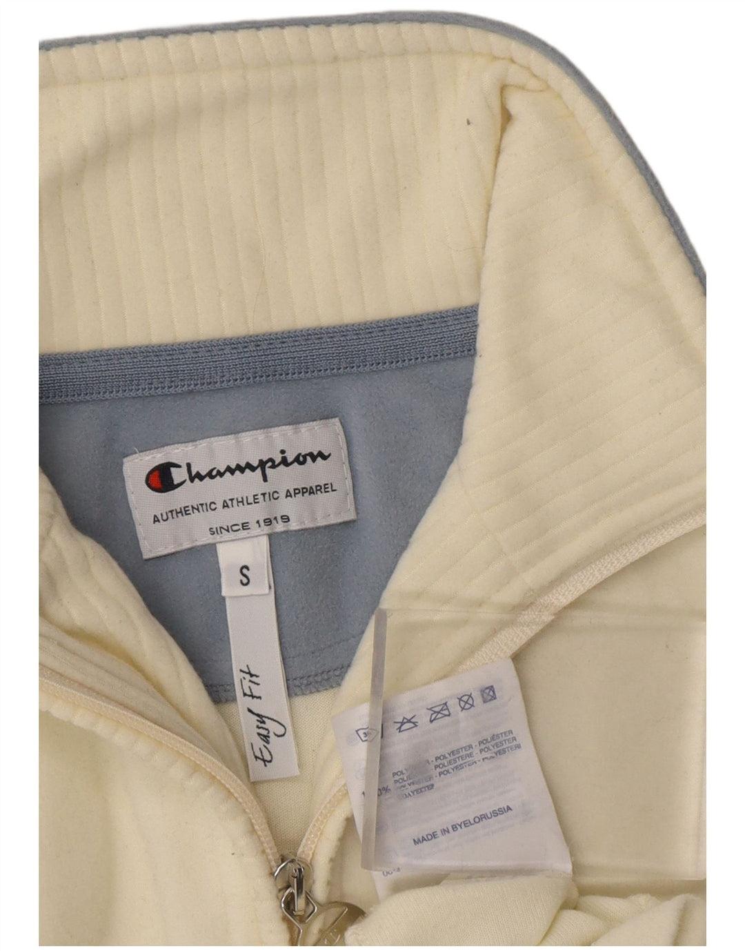 CHAMPION Dame Easy Fit Fleece Jumper med lynlås-hals UK 10 Small Off White