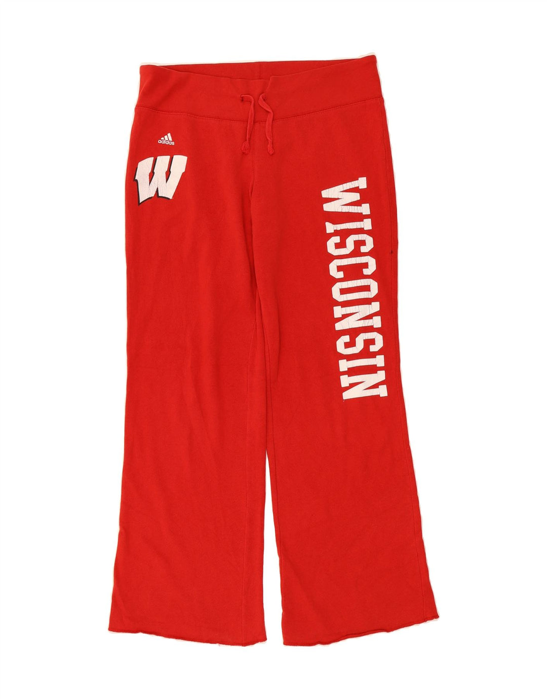 ADIDAS Womens Wisconsin Graphic Tracksuit Trousers UK 14 Medium  Red Vintage Adidas and Second-Hand Adidas from Messina Hembry 
