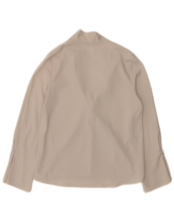 Zara Dame Langærmet Oversized Bluse Top UK 6 XS Hvid