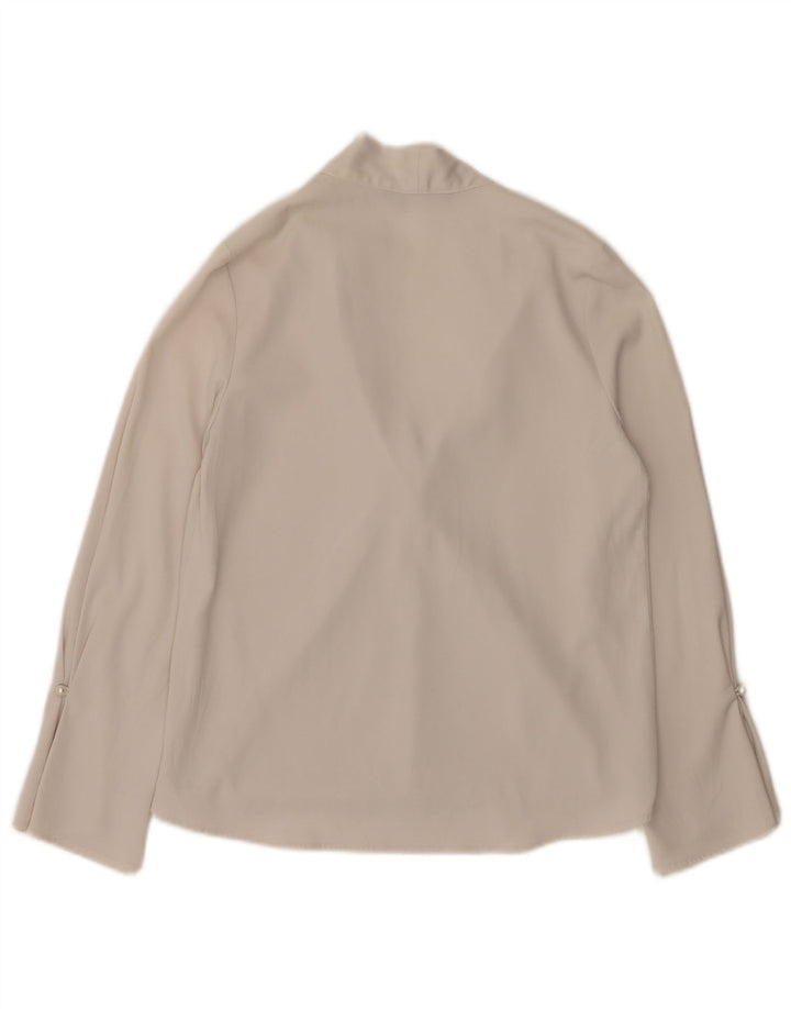 Zara Dame Langærmet Oversized Bluse Top UK 6 XS Hvid