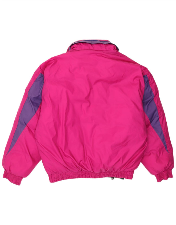 Norge Vendbar skijakke med hætte til mænd UK 38 Medium Pink Colourblock