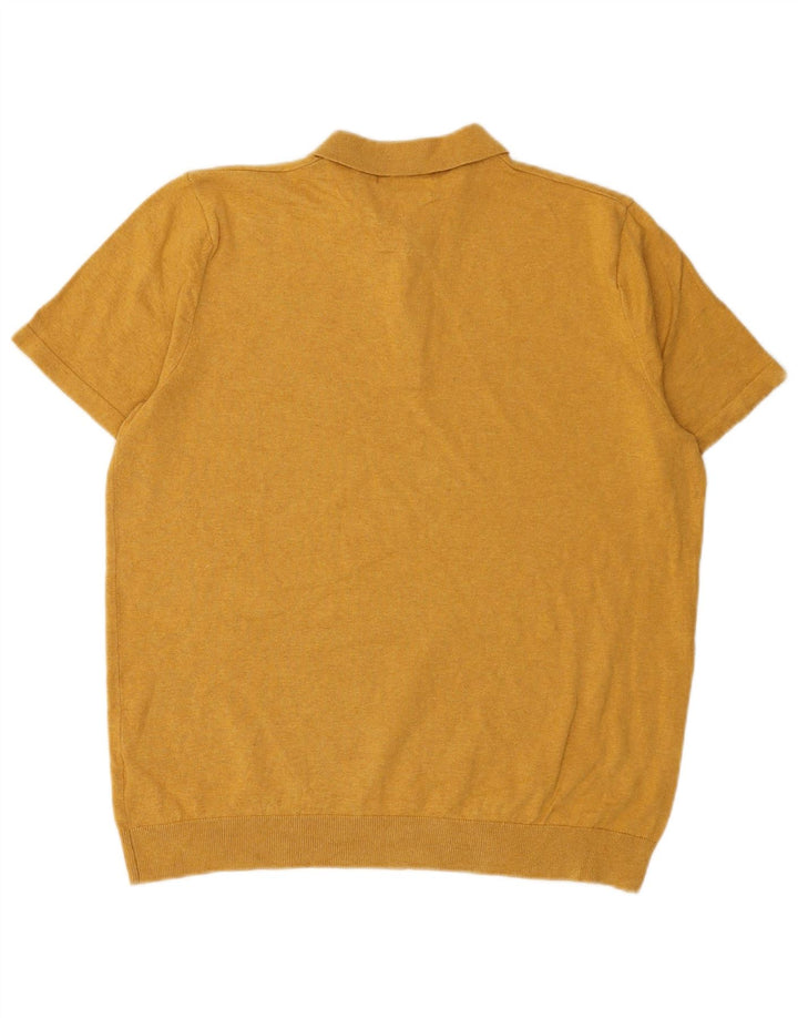 Marks & Spencer Herre Kortærmet Polo Neck Sweater Stor Gul
