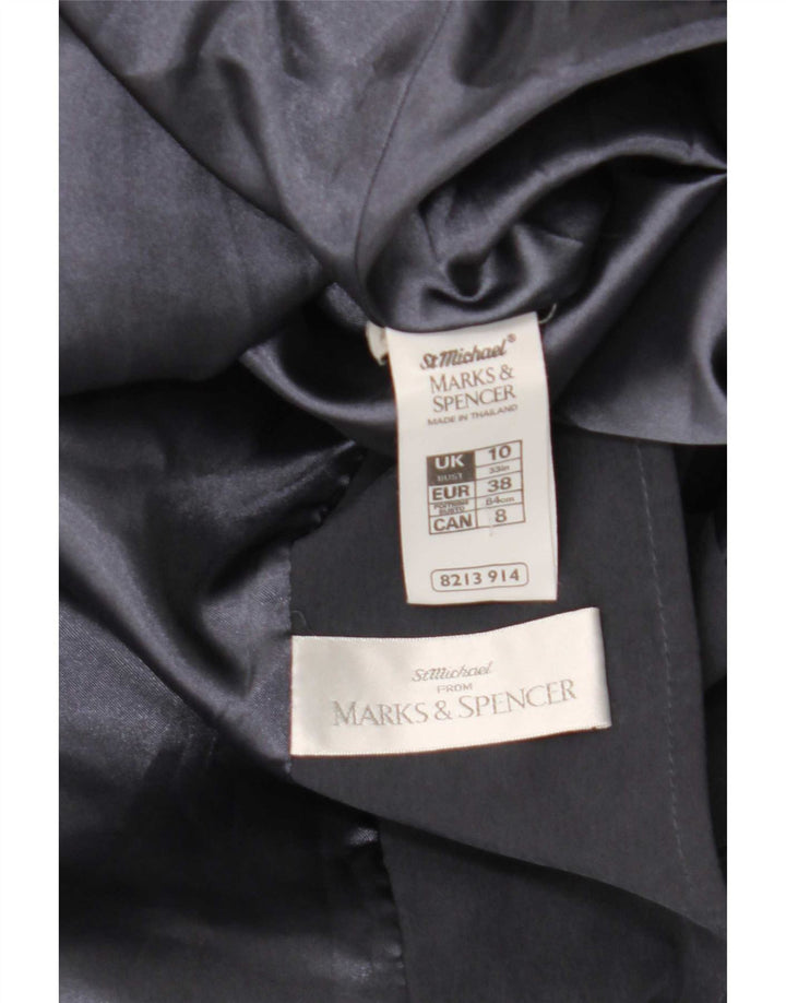 Marks & Spencer Womens Oversized Trench Coat UK 10 Small Navy Blue Modal