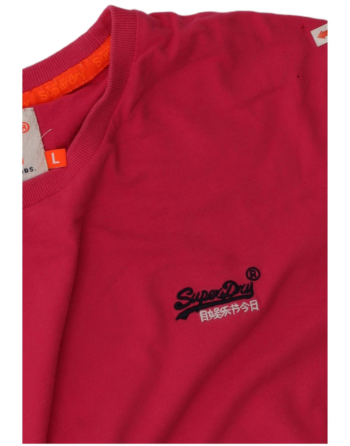 Superdry T-shirt top til kvinder Stor pink bomuld
