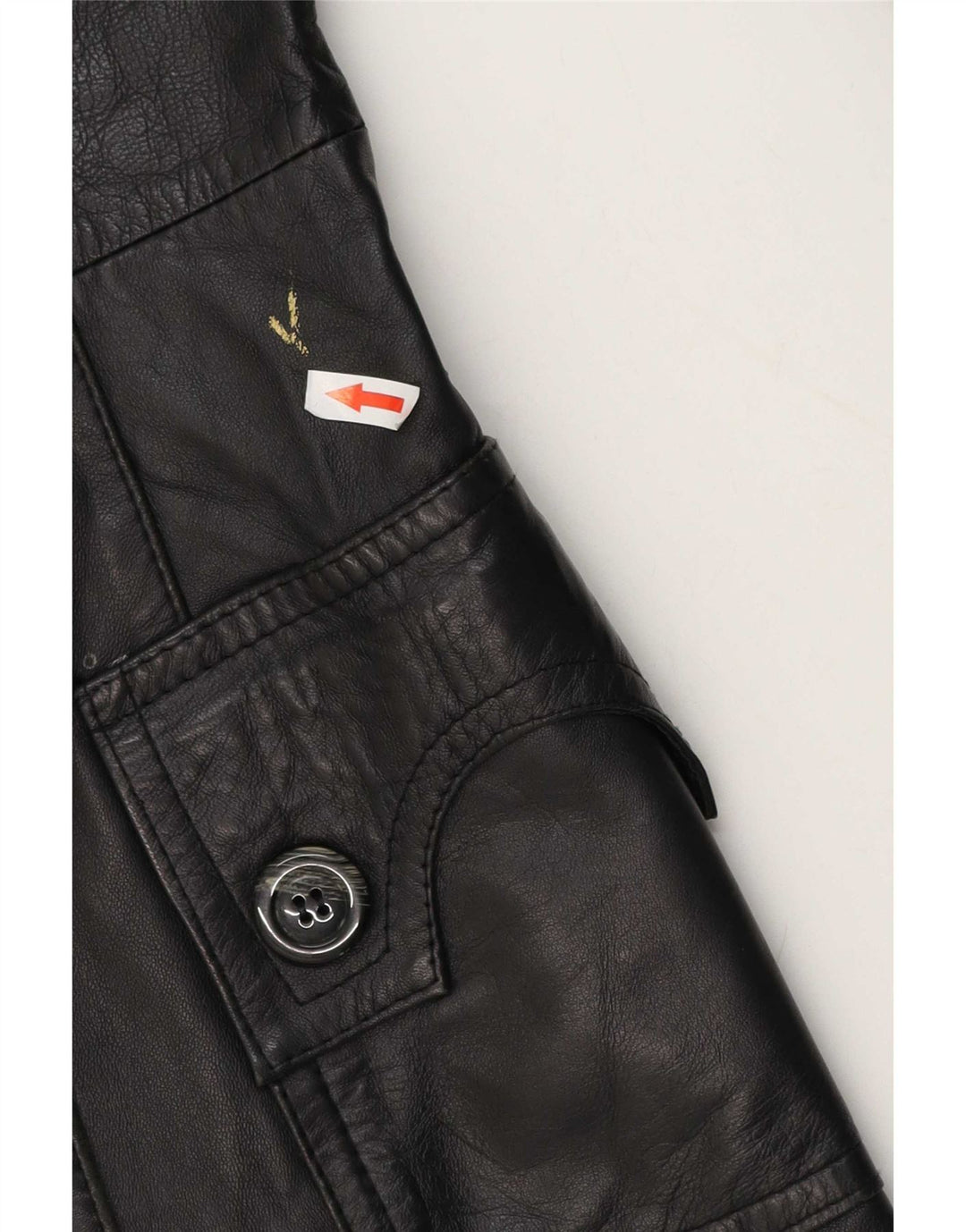 Vintage læderfrakke til kvinder UK 10 Small Black