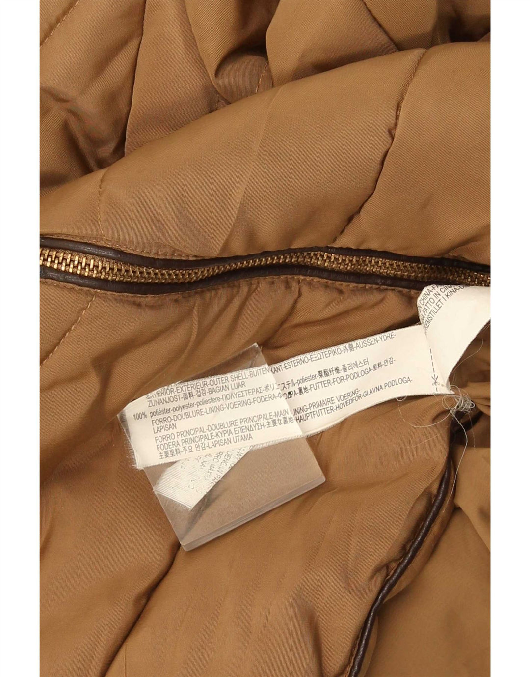 Zara polstret jakke til kvinder UK 12 Medium Brun Polyester