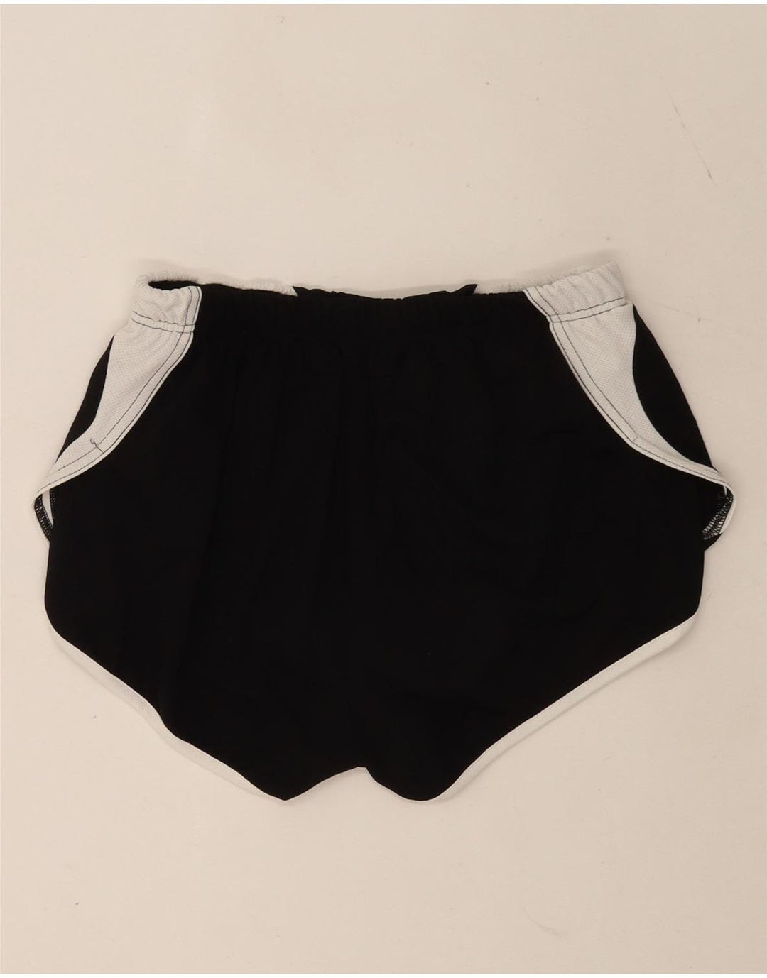 Asics Womens Graphic Sports Shorts UK 12 Medium Black Colourblock Polyester