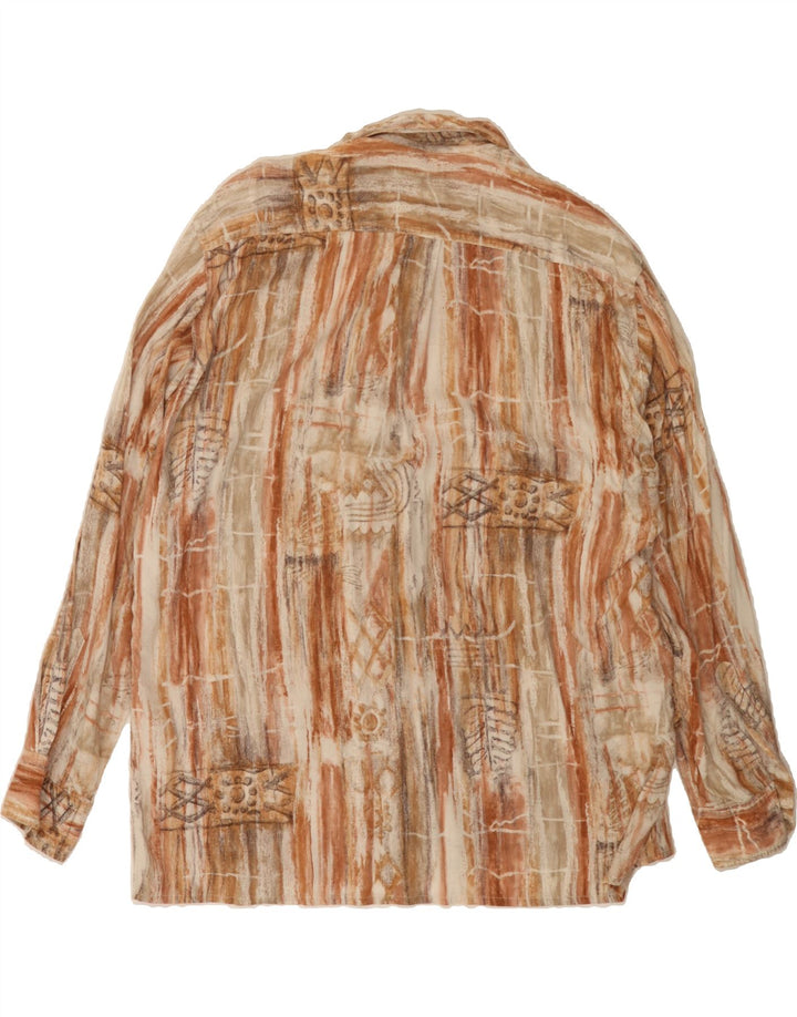 ETERNA Mens Abstract Pattern Shirt XL Beige Vintage Eterna and Second-Hand Eterna from Messina Hembry 