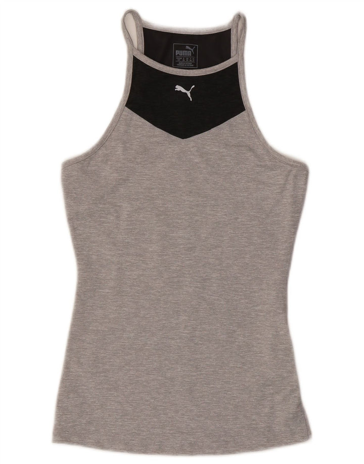 Puma Damevest Top UK 10 Small Grey Colourblock Polyester