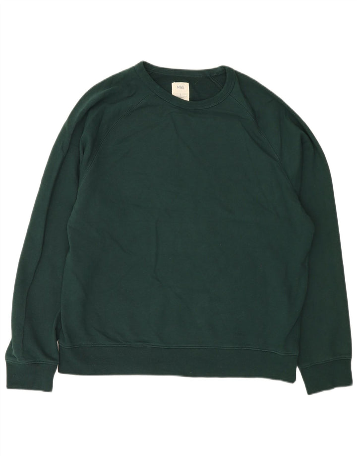 Marks & Spencer Herre Sweatshirt Jumper Stor Grøn Bomuld