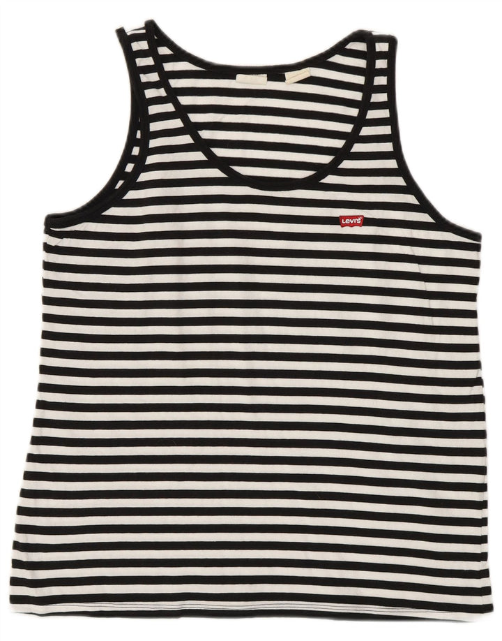 LEVI'S Damevest Top UK 12 Medium Hvid Stribet Nautical