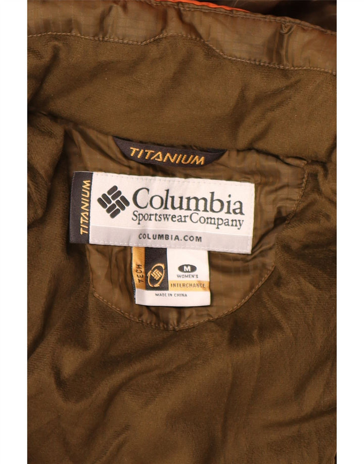 Columbia Dame Titanium Hætte Skijakke UK 14 Medium Orange Colourblock
