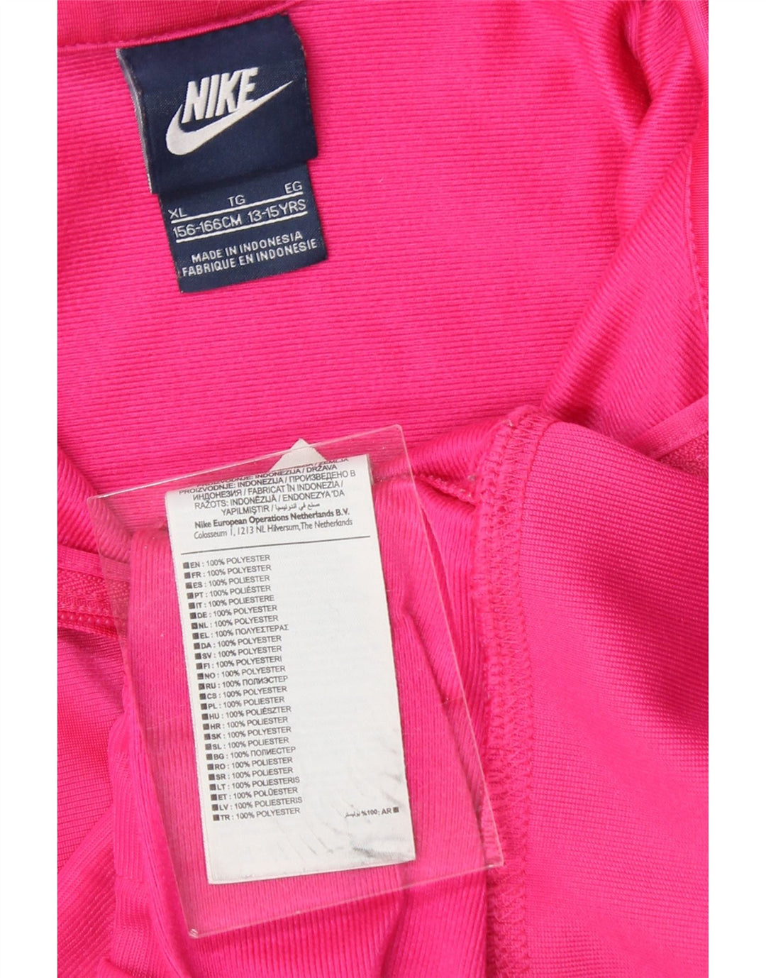 NIKE Girls Graphic Tracksuit Top Jacket 13-14 Years XL Pink Polyester Vintage Nike and Second-Hand Nike from Messina Hembry 