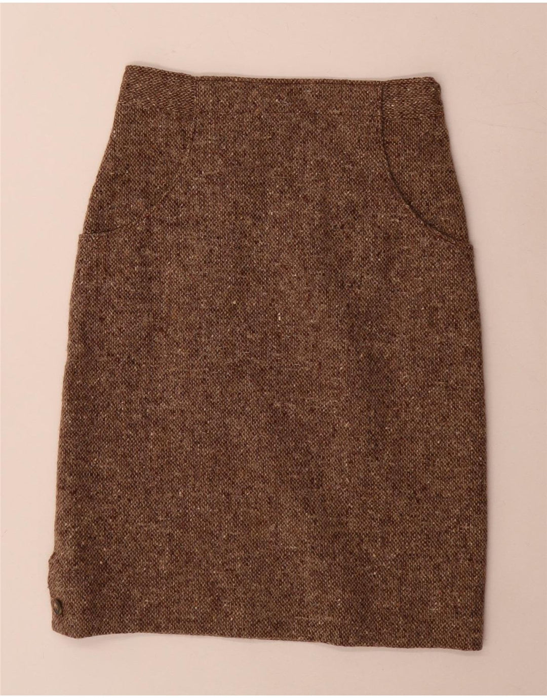 Vintage kvinders 2-delt nederdel Sæt Medium W24 Brun Flecked