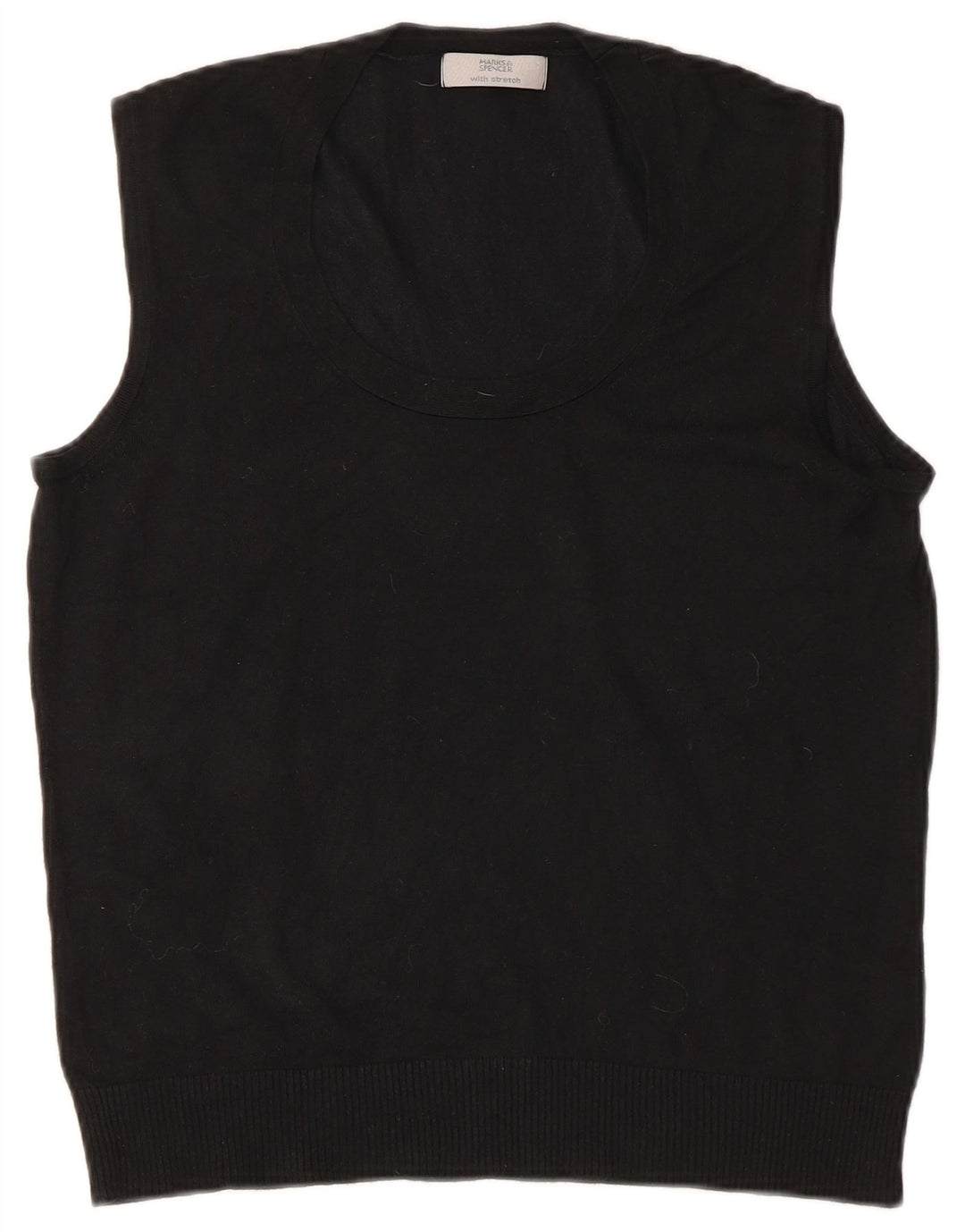 Marks & Spencer Dame Vest Tank Top UK 16 Large Black Viscose