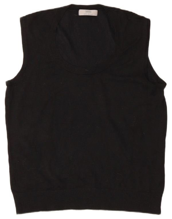 Marks & Spencer Dame Vest Tank Top UK 16 Large Black Viscose