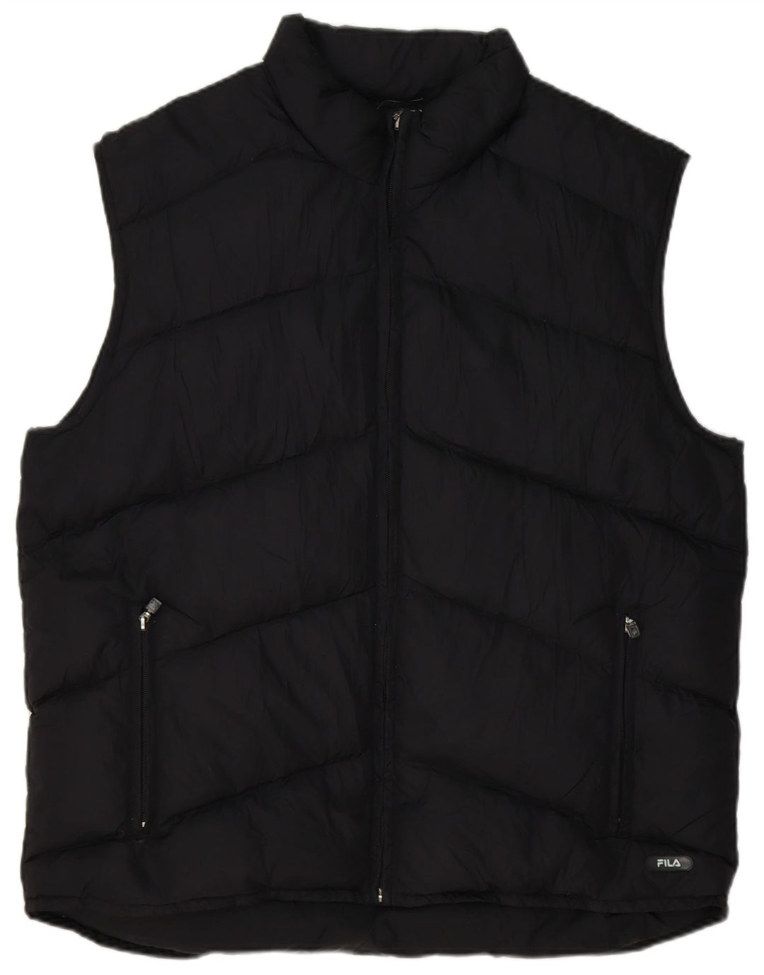 FILA Mens Padded Gilet UK 40 Large Black Polyamide