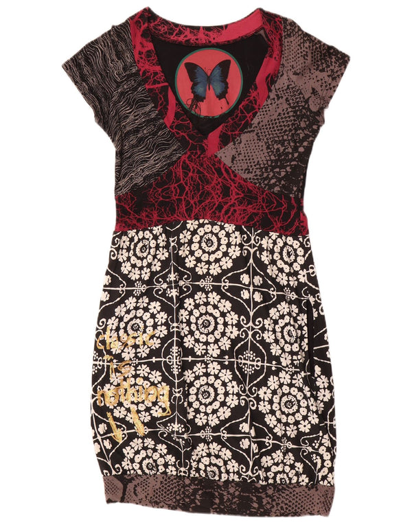 Desigual Kvinders Grafisk Skede Kjole UK 12 Medium Multicolored Floral