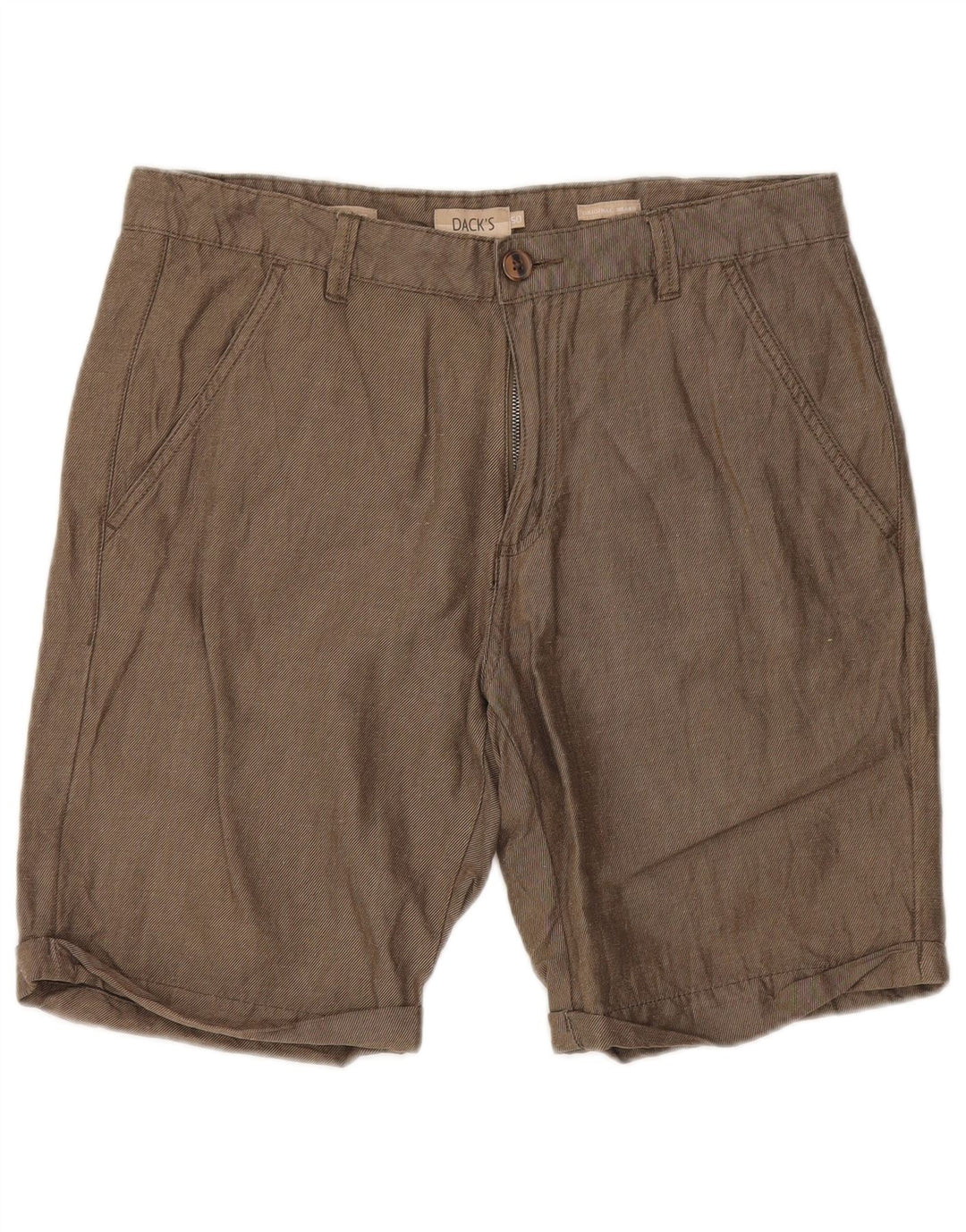 Dacks Chino Shorts til mænd IT 50 Large W34 Green Pinstripe Linen