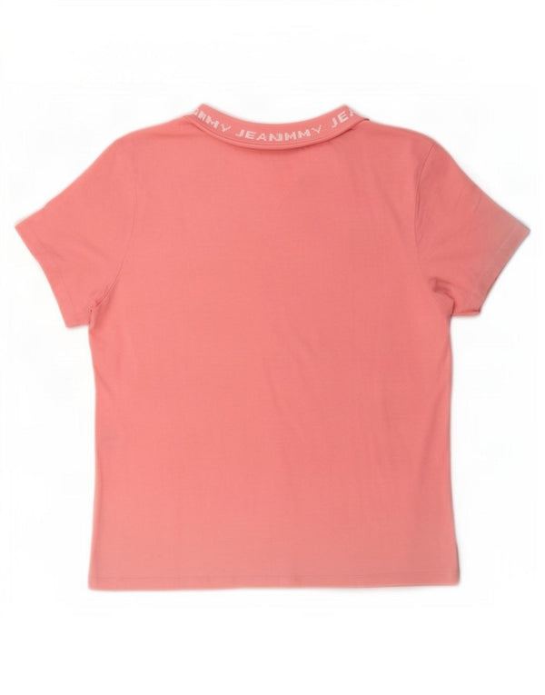 Tommy Hilfiger Dame Grafisk T-Shirt Top UK 14 Medium Pink Bomuld
