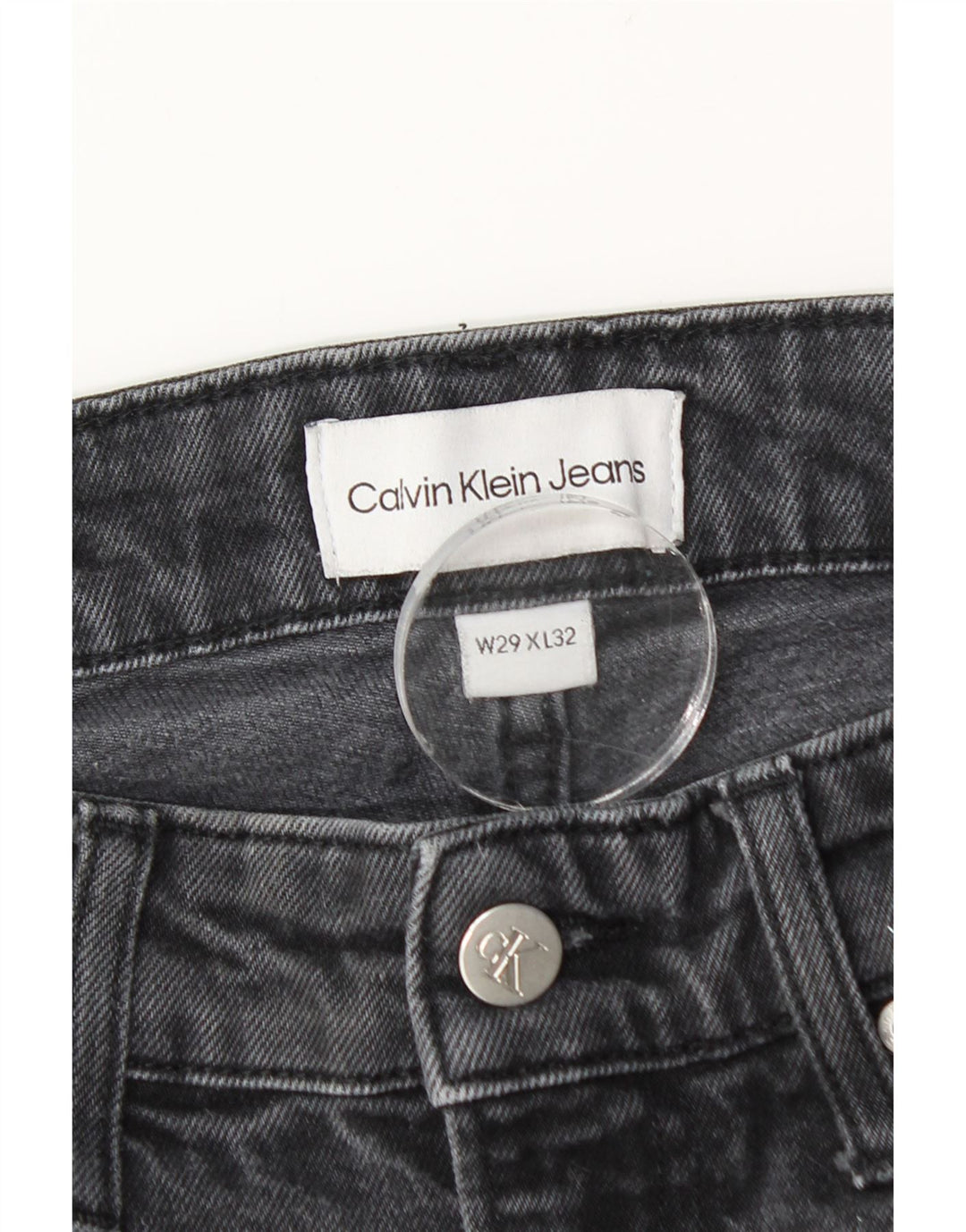 Calvin Klein Herre Distressed Slim Jeans W29 L32 Sort Bomuld