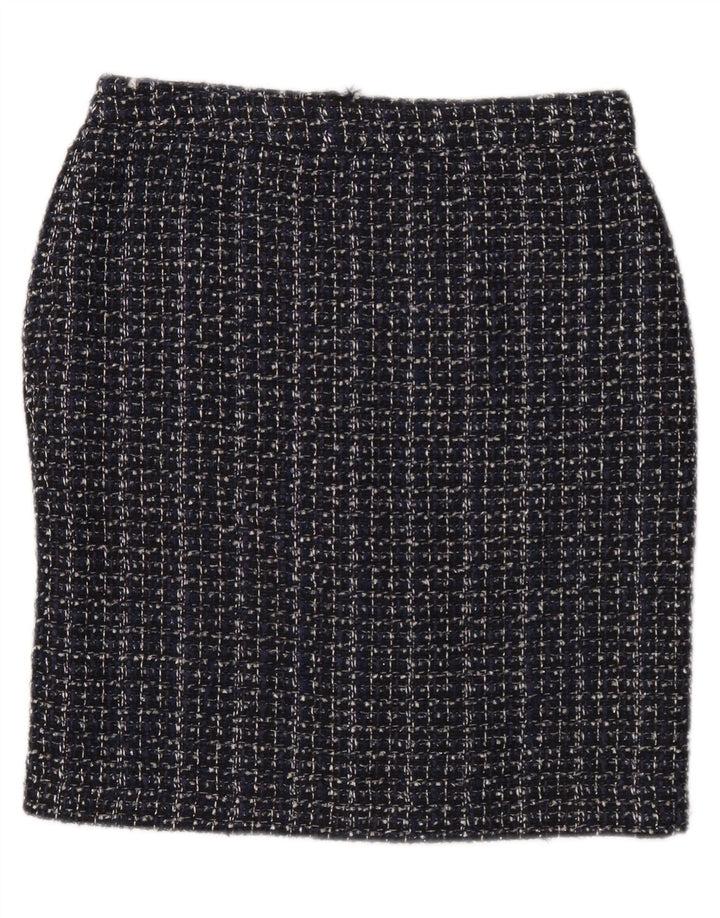 Dkny Womens Pencil Skirt US 12 Large W34 Navy Blue Flecked Polyester