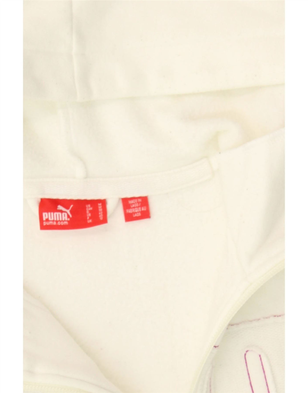 PUMA Womens Graphic Zip Hoodie Sweater UK 12 Medium  Beige Vintage Puma and Second-Hand Puma from Messina Hembry 